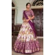 Purple Tussar Silk Patola Print Work Party Wear Lehenga Choli - 9339186761