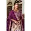 Purple Tussar Silk Patola Print Work Party Wear Plus Size Lehenga Choli - 9339186761