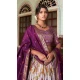 Purple Tussar Silk Patola Print Work Party Wear Lehenga Choli - 9339186761
