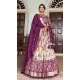 Purple Tussar Silk Patola Print Work Party Wear Lehenga Choli - 9339186761