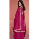 Pink Premium Silk Embroidery Work Party Wear Palazzo Salwar Suit - 9341186766