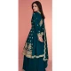 Teal Blue Premium Silk Embroidery Work Party Wear Palazzo Salwar Suit - 9341186767