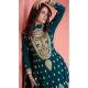 Teal Blue Premium Silk Embroidery Work Party Wear Palazzo Salwar Suit - 9341186767