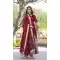 Faux Georgette Embroidery Work Party Wear Gown In Maroon - 9350186799