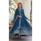 Blue Faux Georgette Zari Embroidery Work Party Wear Gown - 9351186800