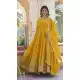 Yellow Faux Georgette Zari Embroidery Work Party Wear Gown - 9351186801