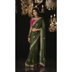 Silk Embroidery Work Party Wear Designer Saree In Green - 9370186895