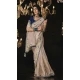 Silk Embroidery Work Party Wear Designer Saree In Cream - 9370186896