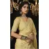 Silk Embroidery Work Party Wear Designer Plus Size Saree In Yellow - 9370186900