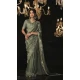 Silk Embroidery Work Party Wear Designer Saree In Olive Grey - 9370186903