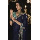 Silk Embroidery Work Party Wear Designer Saree In Navy Blue - 9370186906