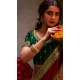 Burgundy Satin Sequins Work Traditional Wear Saree - 9371186908