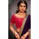 Purple Satin Sequins Work Traditional Wear Saree - 9371186909