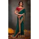 Teal Satin Sequins Work Traditional Wear Saree - 9371186910