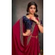 Pink Satin Sequins Work Traditional Wear Saree - 9371186913