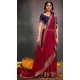 Pink Satin Sequins Work Traditional Wear Saree - 9371186913