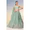 Sea Green Chiffon Embroidery Work Designer Wear Lehenga Choli - 141917235