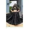 Cotton Gotta Kadi Work Festival Plus Size Navratri Chaniya Choli In Black -145779589