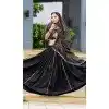 Cotton Gotta Kadi Work Festival Plus Size Navratri Chaniya Choli In Black -145779589