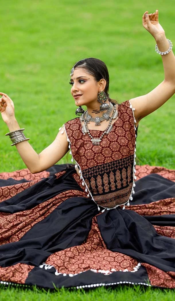 Cotton Gotta Kadi Work Festival Navratri Chaniya Choli In Multi color -145779590