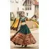 Cotton Gotta Kadi Work Festival Plus Size Navratri Chaniya Choli In Green -145779594
