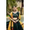Cotton Gotta Kadi Work Festival Plus Size Navratri Chaniya Choli In Green -145779594