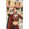Cotton Gotta Kadi Work Festival Black Plus Size Navratri Chaniya Choli -145779595