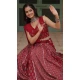 Rayon Printed Designer Wear Navratri Chaniya Choli In Maroon - 145909671