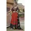 Orange Viscose Rayon Embroidered Plus Size Navratri Chaniya Choli - 146229863