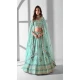 Sky Blue Organza Embroidery Work Designer Lehenga Choli - 142677686