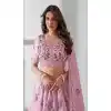 Pink Organza Embroidery Work Plus Size Designer Lehenga Choli - 142677688