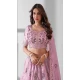 Pink Organza Embroidery Work Designer Lehenga Choli - 142677688