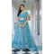 Sky Blue Butterfly Net Embroidered Party Wear Lehenga Choli -143868387