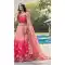 Organza Thread Embroidery Work Sangeet Wear Lehenga Choli In Pink - 144228617
