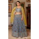 Georgette Embroidery Work Party Wear Lehenga Choli In Grey - 9367186877