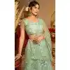Plus Size Georgette Embroidery Work Party Wear Lehenga Choli In Pista Green - 9367186878