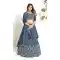 Indigo Blue Georgette Embroidery Work Traditional Lehenga Choli - 9368186881