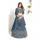 Indigo Blue Georgette Embroidery Work Traditional Lehenga Choli - 9368186881
