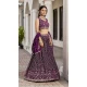 Wine Georgette Embroidery Work Traditional Lehenga Choli - 9368186886