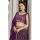 Wine Georgette Embroidery Work Traditional Lehenga Choli - 9368186886