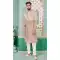 Light Peach Banarasi Silk Resham Work Function Wear Men's Indo Western - 9376186962