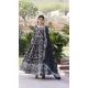 Viscose Embroidery Work Readymade Party Wear Gown In Black - 9382186988