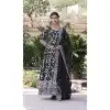 Viscose Embroidery Work Readymade Plus Size Party Wear Gown In Black - 9382186988