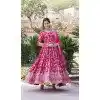 Viscose Embroidery Work Readymade Plus Size Party Wear Gown In Pink - 9382186989