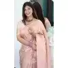 Light Peach Banarasi Silk Jacquard Work Traditional Wear Plu Size Saree - 9395187045
