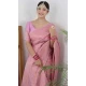Rose Pink Banarasi Silk Jacquard Work Traditional Wear Saree - 9395187047