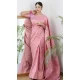 Rose Pink Banarasi Silk Jacquard Work Traditional Wear Saree - 9395187047