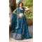 Teal Blue Net Embroidery Work Party Wear Lehenga Choli - 9397187053