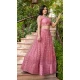 Pink Net Embroidery Work Party Wear Lehenga Choli - 9397187054