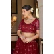 Maroon Net Embroidery Work Party Wear Lehenga Choli - 9397187056